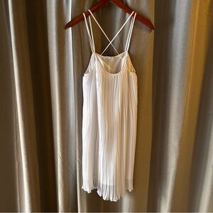 Elegant White Pleated Dress